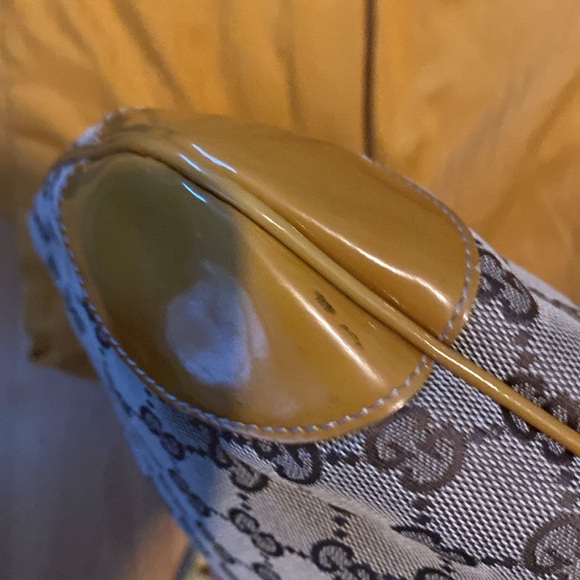 Beautiful Gucci, hobo, patent leather and canvas shoulder bag - Picture 7 of 10